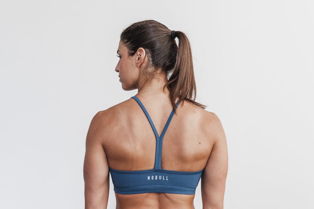 Nobull Halter Matte Women's Sports Bras Blue | Australia (CY3629)